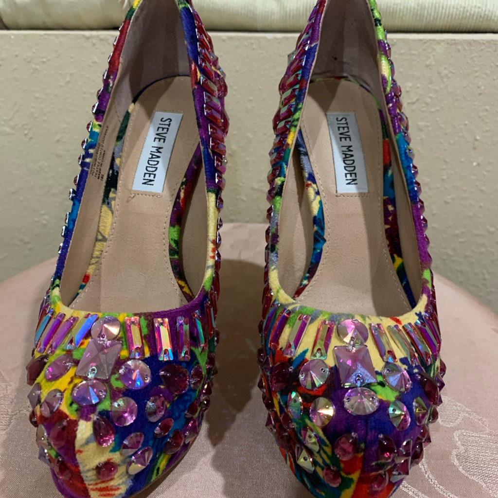 Multi-Colored Platform Pumps